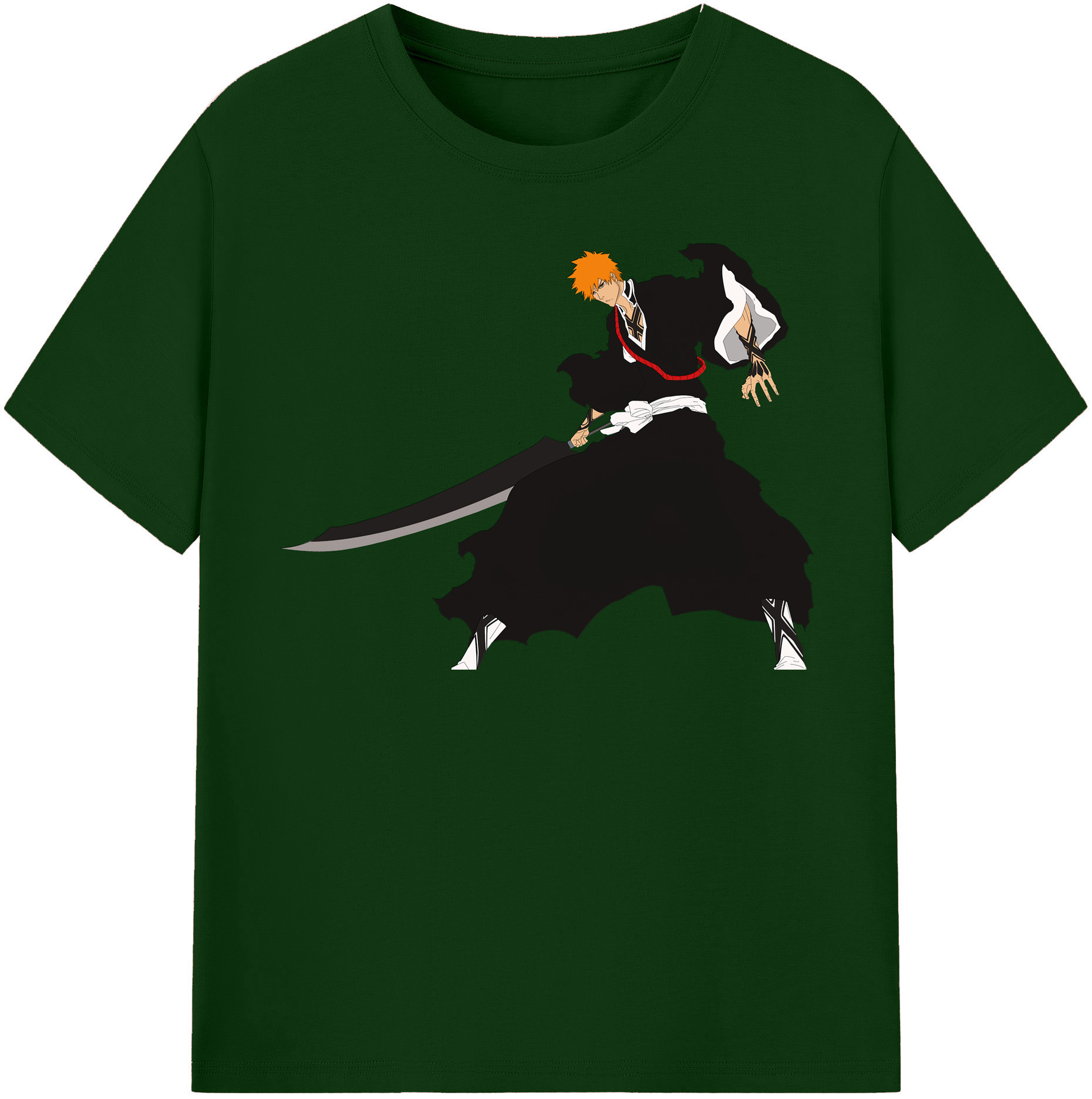 （画像用） ブリーチ 黒崎一護（くろさき いちご）BLEACH Kurosaki Ichigo 綿100％半袖Tシャツ（フロントプリント）
